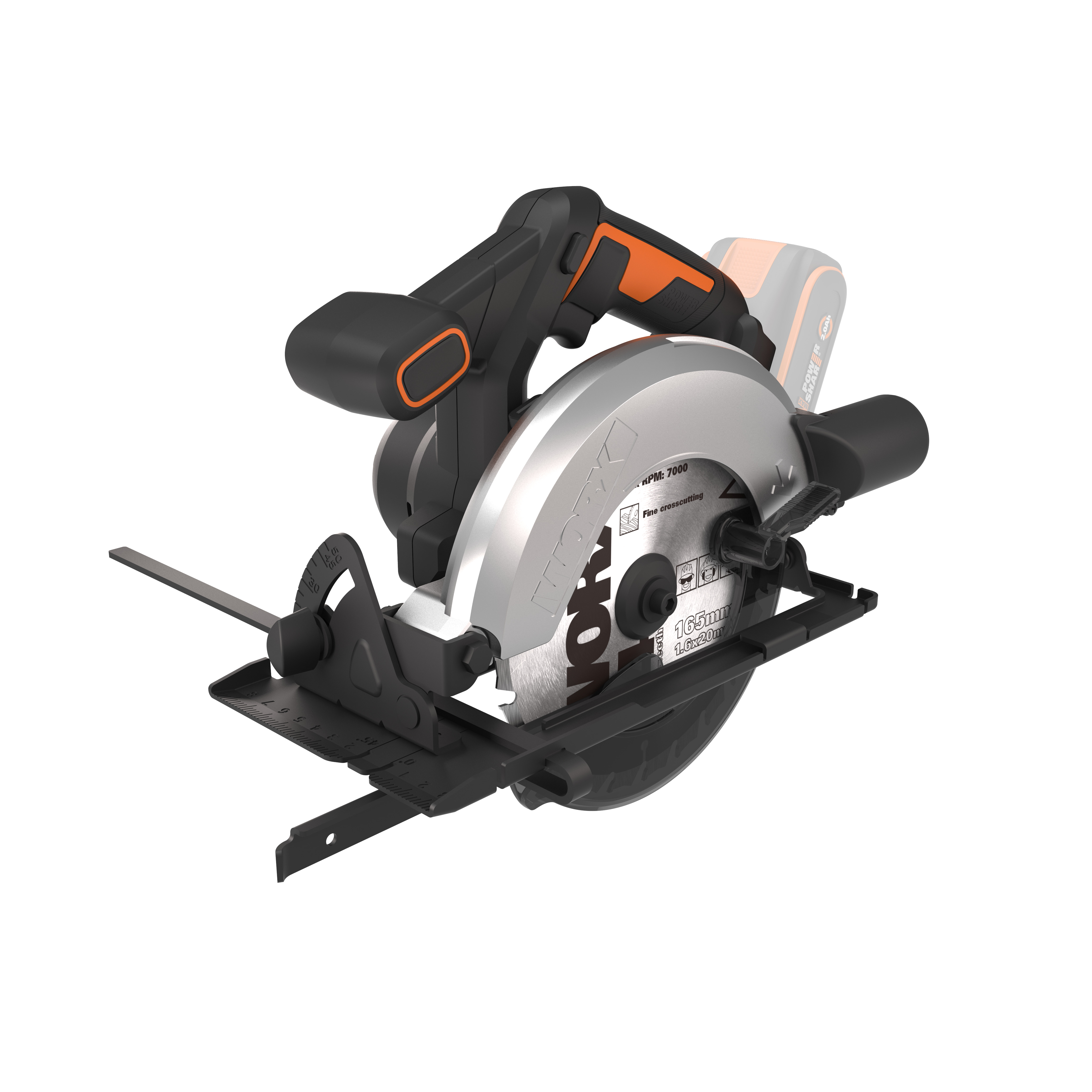 Worx WX526.9 - Sierra circular 165mm 20V (S/bat)